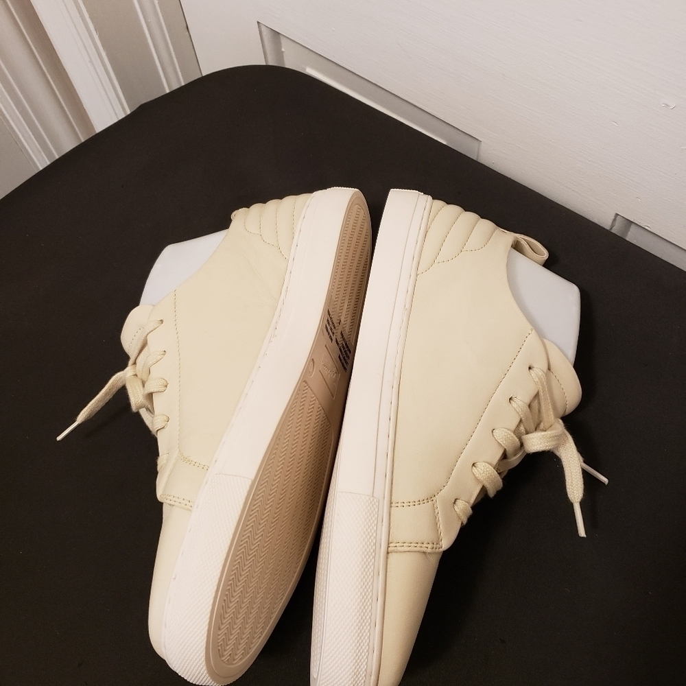 EUC Seychelles Off White Leather Laceup Casual Sneaker Shoes Size 9 - Picture 3 of 10
